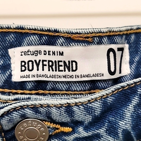 BOYFRIEND JUNIOR REFUGE DENIM RIPPED JEAN SIZE 7 - Picture 5 of 7